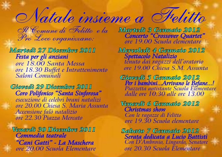 natale insieme  a felitto 2011 programma